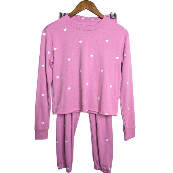 Spiritual Gangster Sweatshirt Set XS Hearts Vintage Terry Pink Pants Sweater - Picture 12 of 14